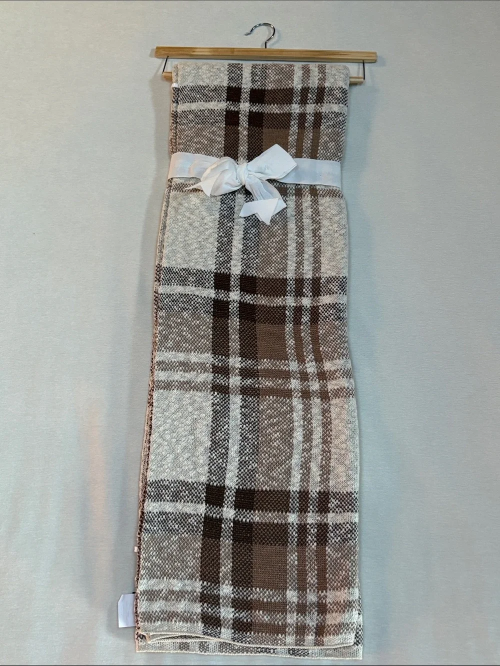 Double Knit Plaid Throw/ Blanket - reversible  - 💯 cotton - brand new
